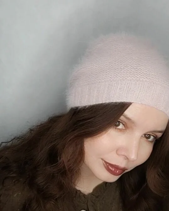 Шапка из ангоры вязаная женская шапка осень