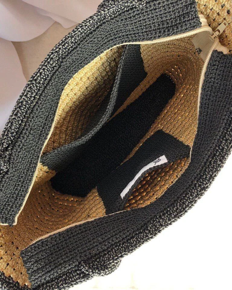 Вязаная сумка — Черный с золотом