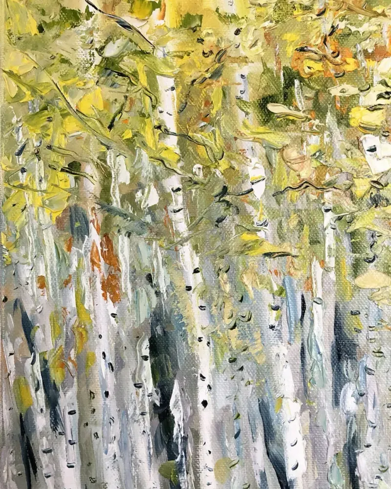 Березы. Картина маслом 20×30 см — 20×30 см