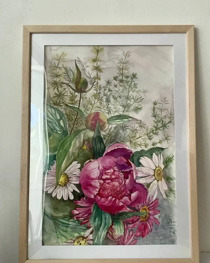 Летний букет — Акварель, 24×37 см