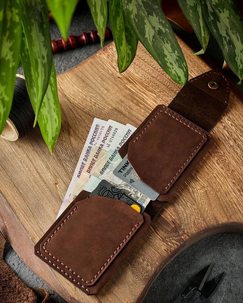 Кошелек из натуральной кожи HELFORD Compact — Коричневый