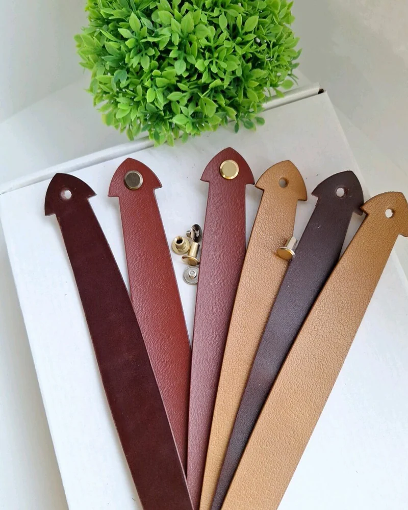 Фигурные ручки из натуральной кожи, 2 шт