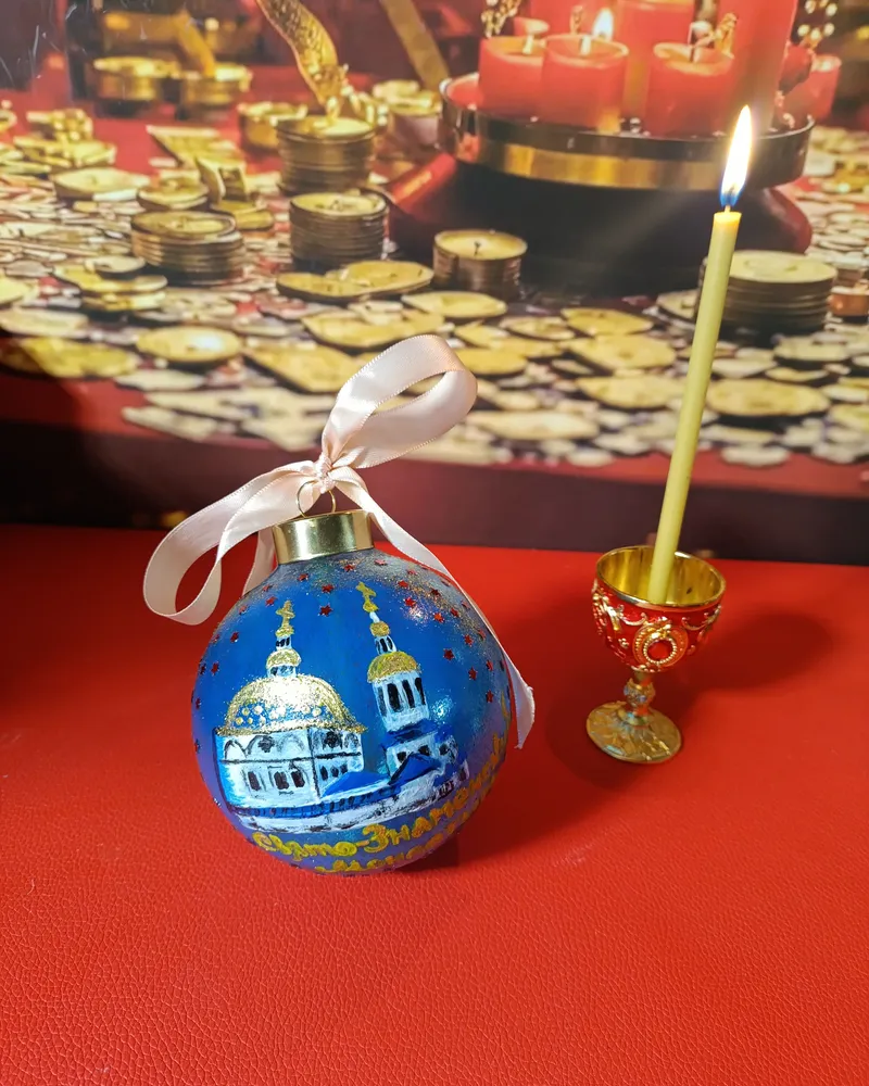 Новогодний шар — Синий
