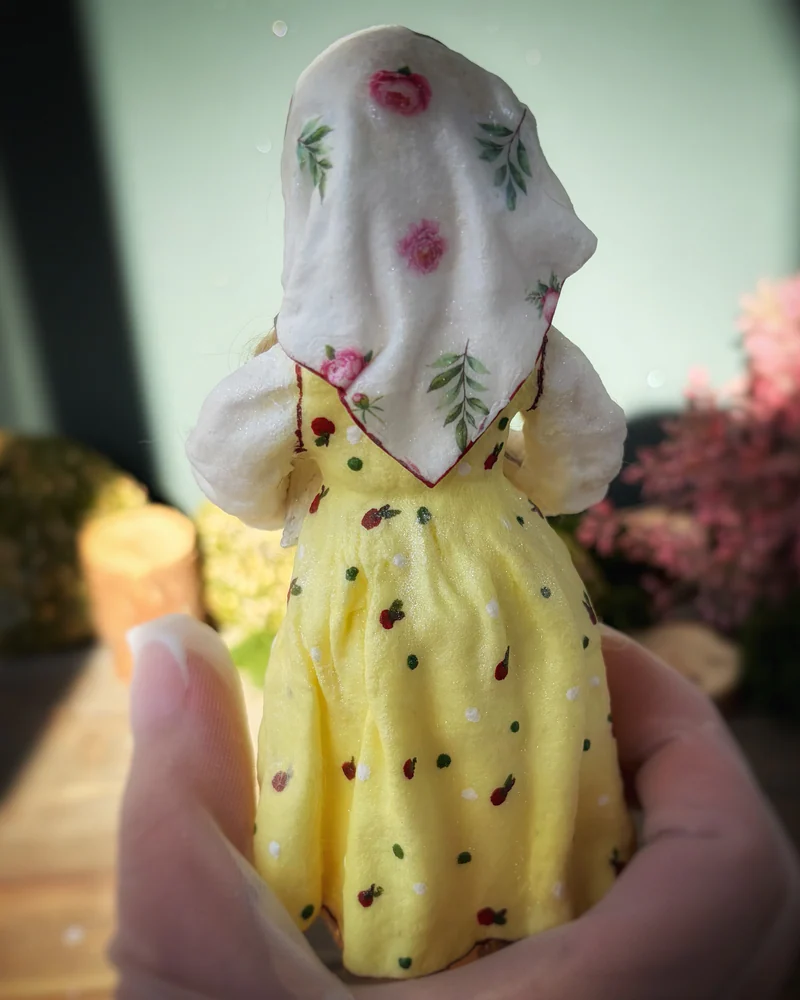 Ватная ёлочная игрушка Маша и гуси