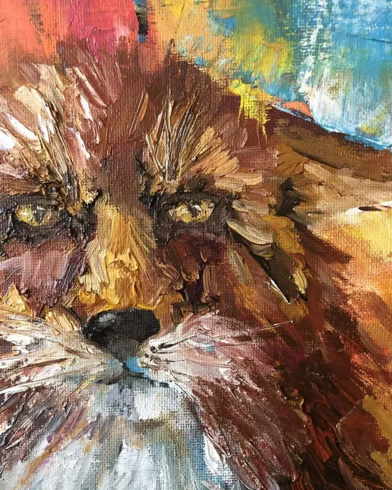 Лис. Картина маслом 20×20 см — 20×20 см