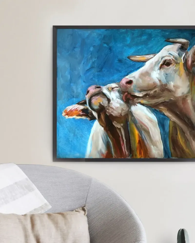 Коровы. Картина маслом 40×50 см — 40×50 см