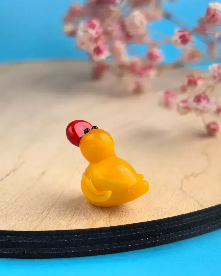 Стеклянная фигурка «Уточка» №2 — Оранжевая