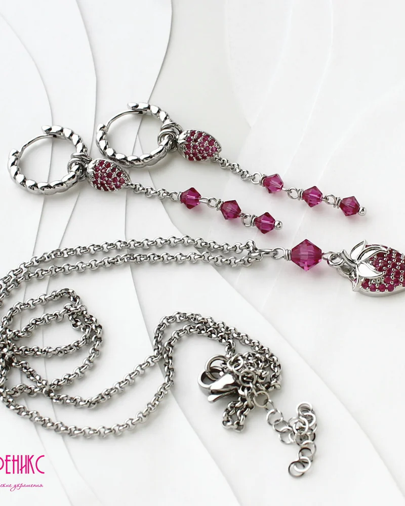 Комплект "Клубничка" Swarovski