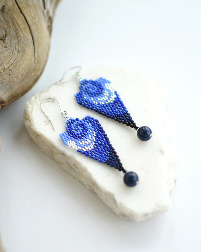 Серьги из бисера "Водоворот"