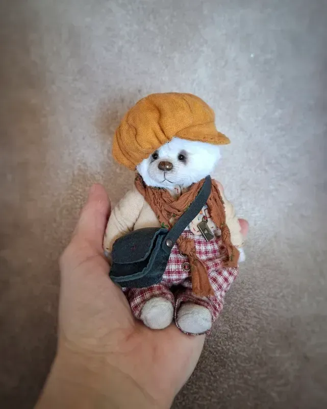 Мишка Тедди Денис, белый, 15 см