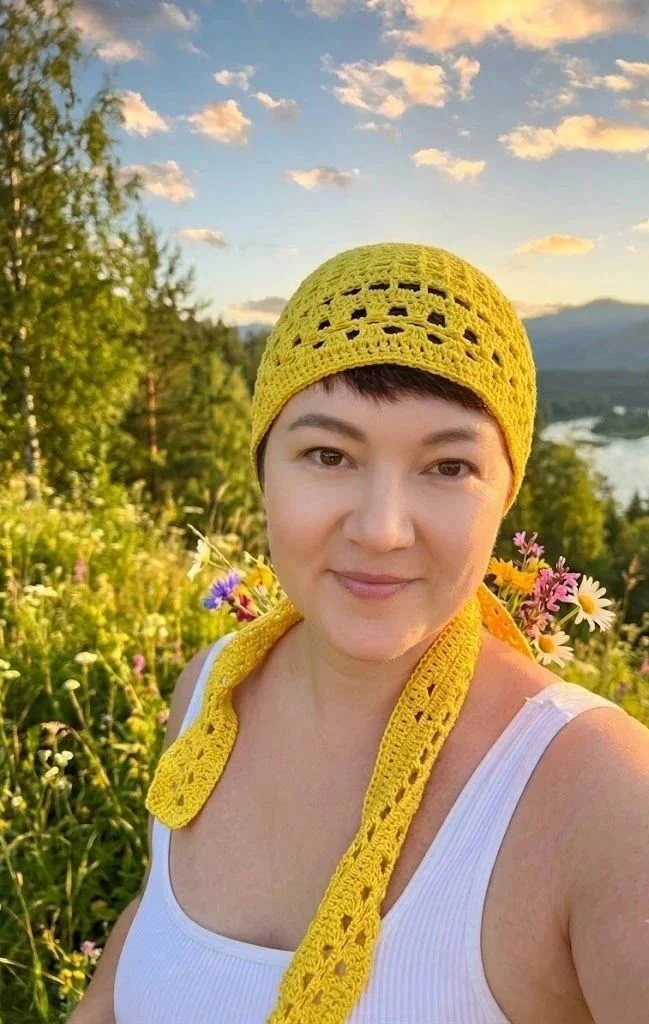 Летняя косынка крючком