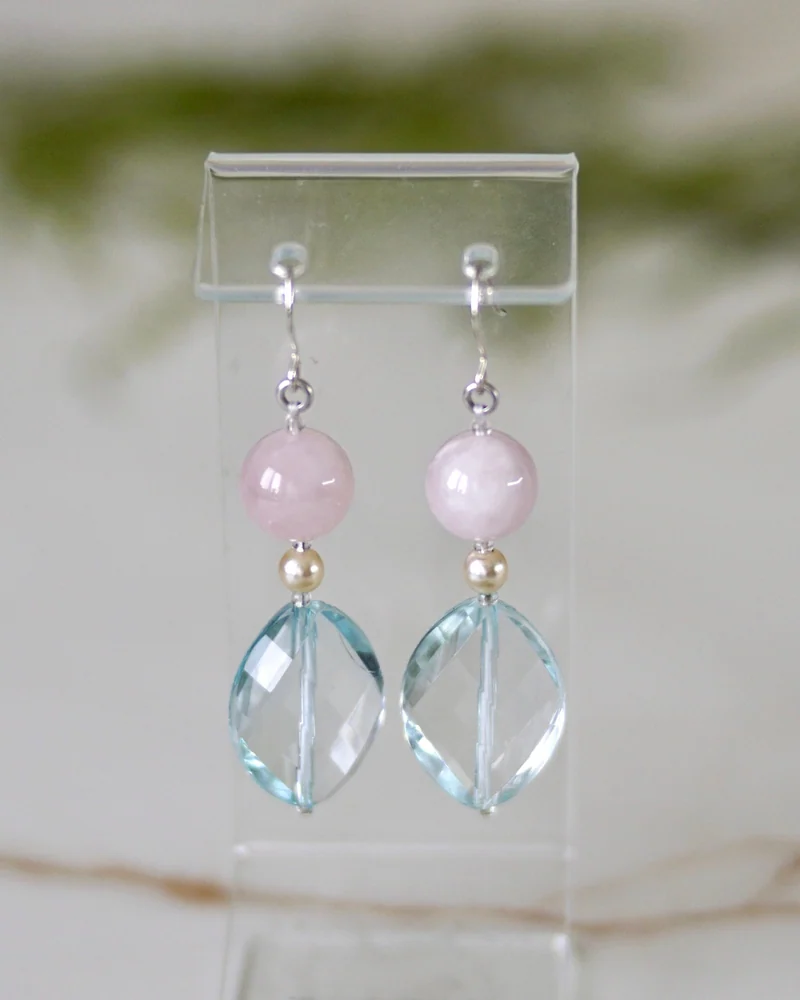 Серьги с розовым кварцем — Серьги с розовым кварцем