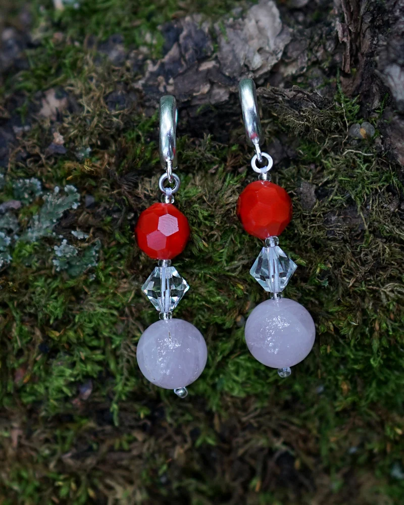 Серьги с розовым кварцем — Серьги с розовым кварцем