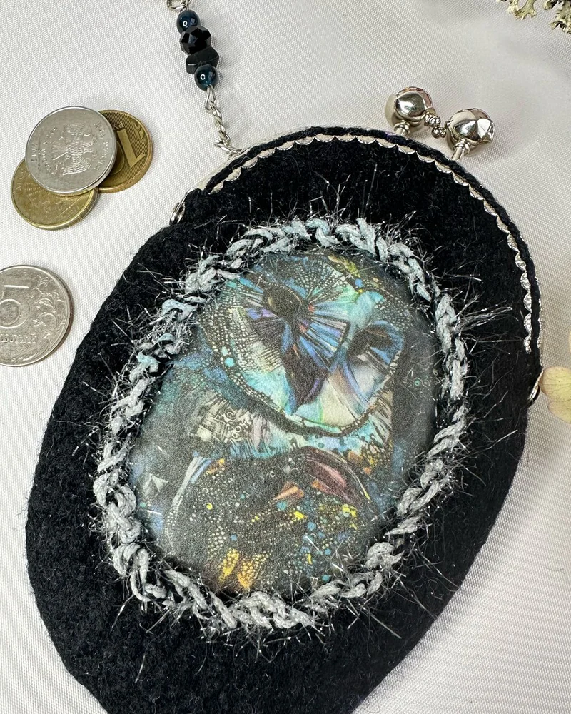 Кошелек женский с фермуаром. Сова. Подарок подруге