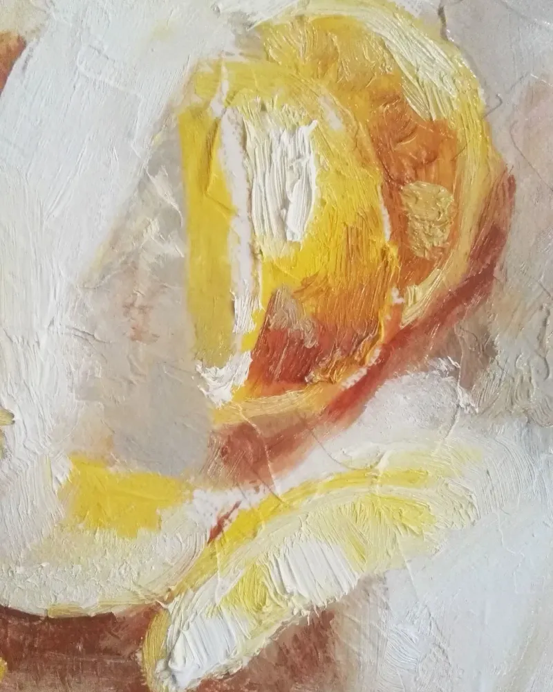 Лимонный натюрморт. Картина маслом 40×40 см — 40×40 см