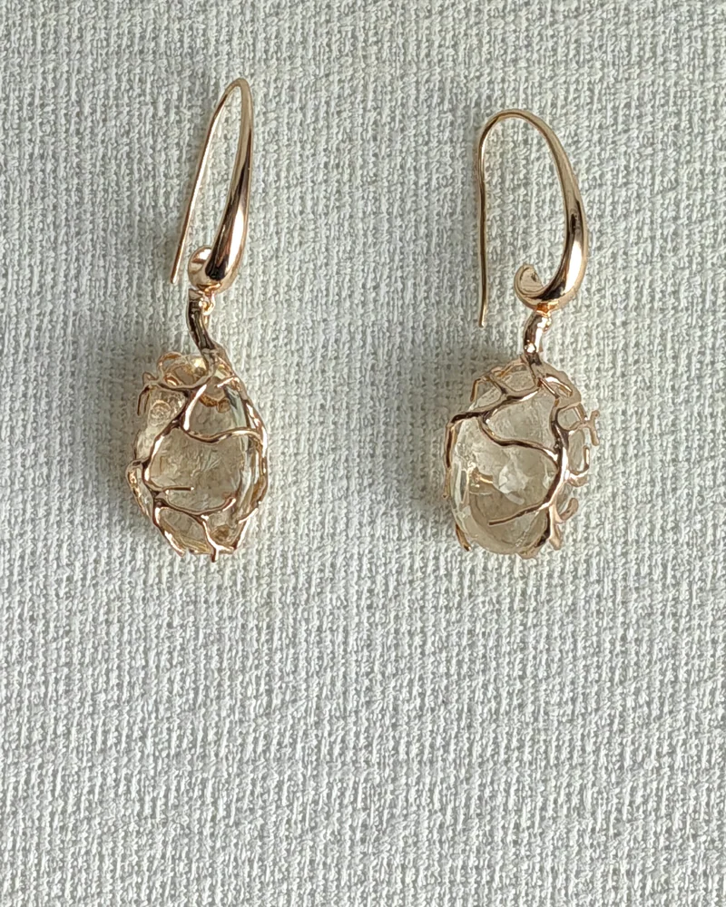 Серьги с цитрином — Золотистые цитрины