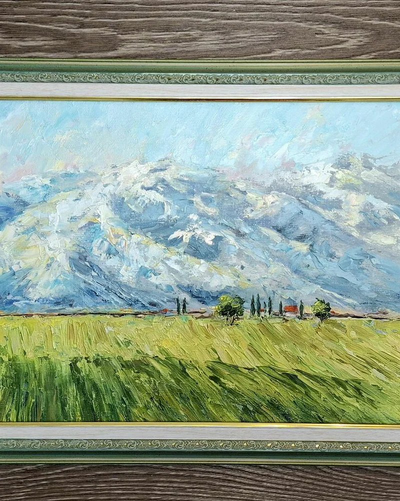 Тихое утро. Картина маслом