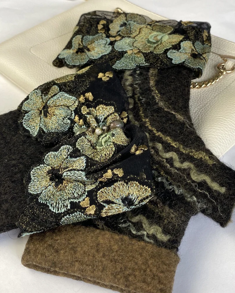 Митенки валяные «Floral style»