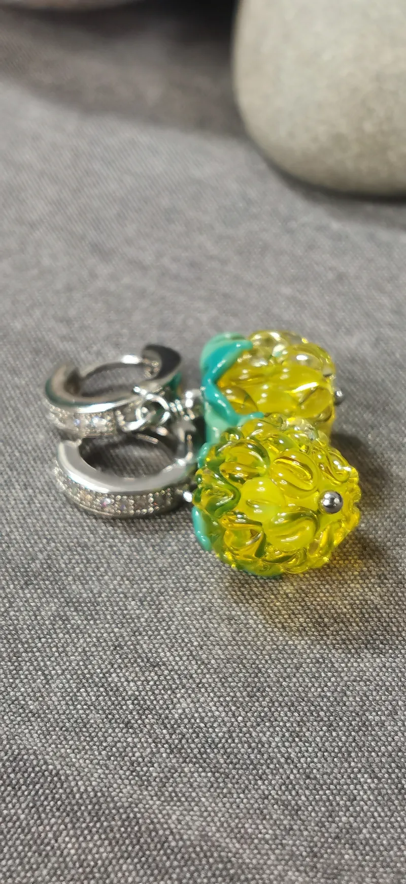 Серьги «Малинки» из стекла