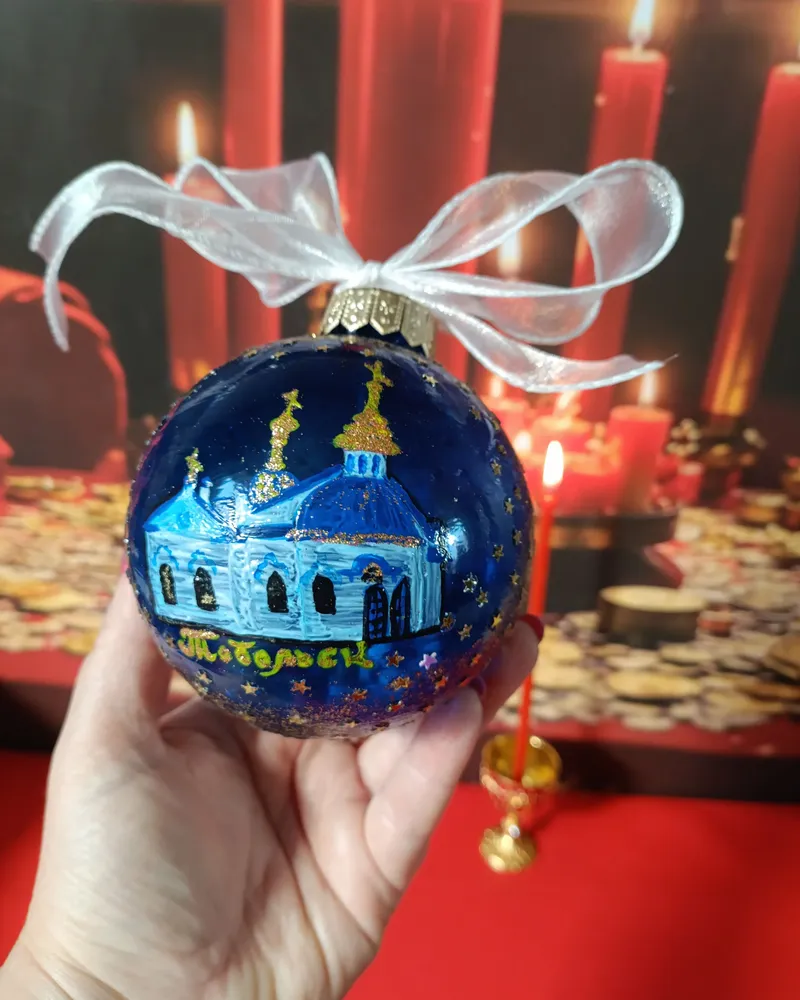 Новогодний шар — Синий