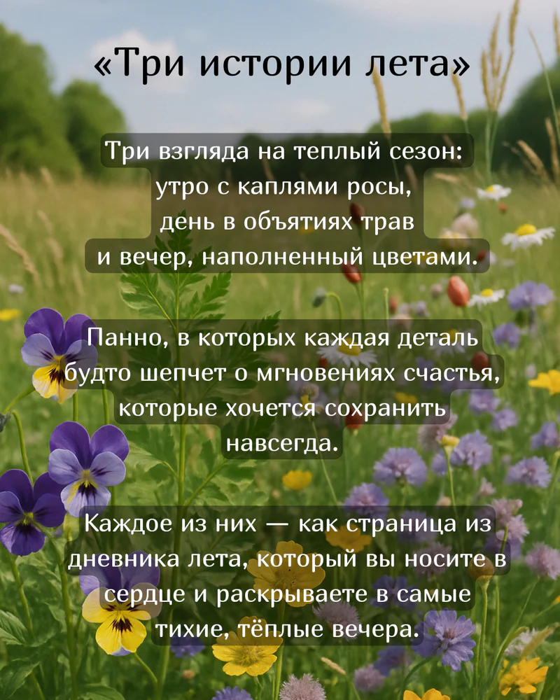 Триптих "Три истории лета" — Основное исполнение