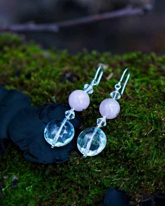 Серьги с розовым кварцем — Серьги с розовым кварцем
