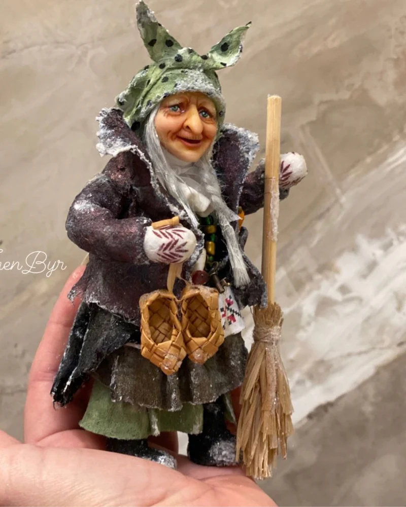 Баба Яга - ватная ёлочная игрушка в ЕДИНСТВЕННОМ ЭКЗЕМПЛЯРЕ!