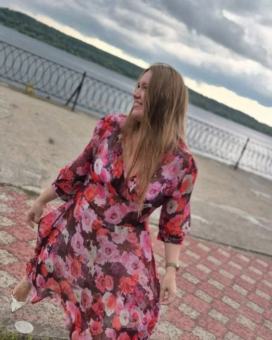 Шифоновое платье Летний букет, вискоза Италия