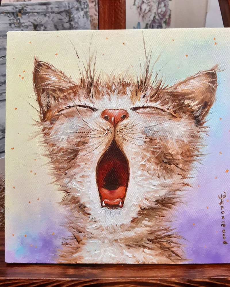 Картина с котенком, смешной кот Картина в детскую