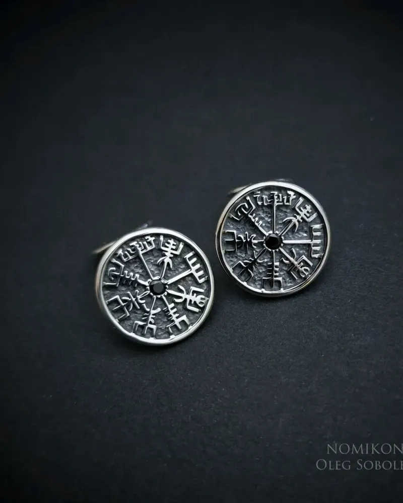 Запонки Vegvisir (Рунический компас) — Основной