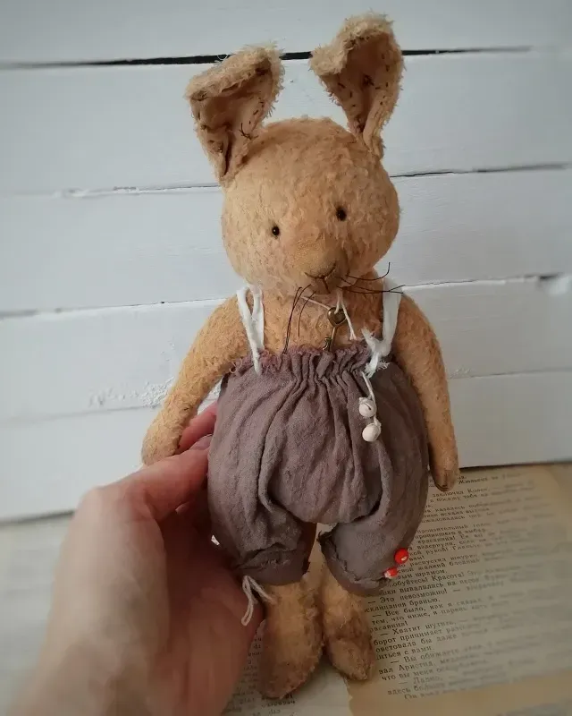 Зайчик Тедди Альфи, бежевый, 20 см
