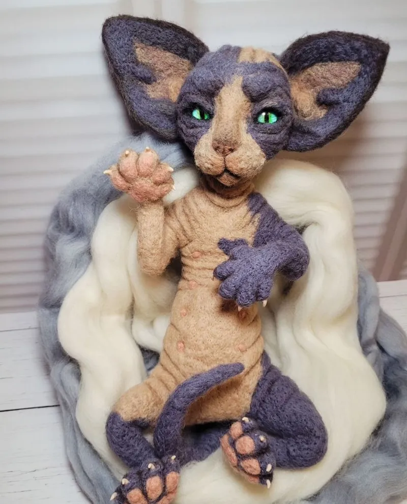 Кошка-сфинкс на каркасе, 35 см — Кошка-сфинкс на каркасе, 35 см