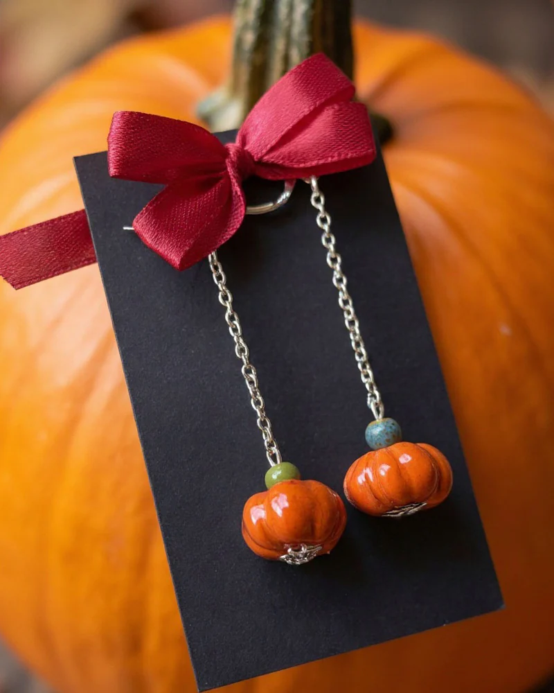 Украшения на Halloween — Серьги Тыквы