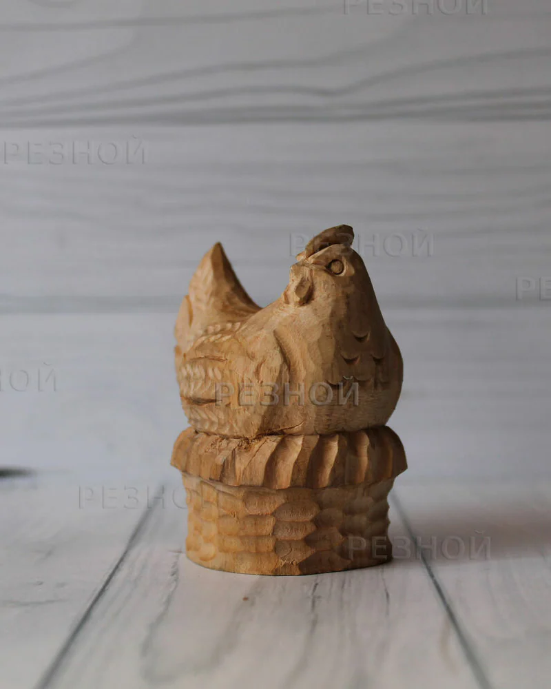 Богородская игрушка. Курочка в корзинке