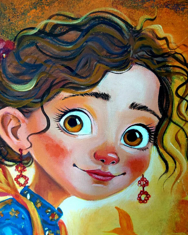 Картина маслом «Казачка у печи». Казачка жарит селёдку