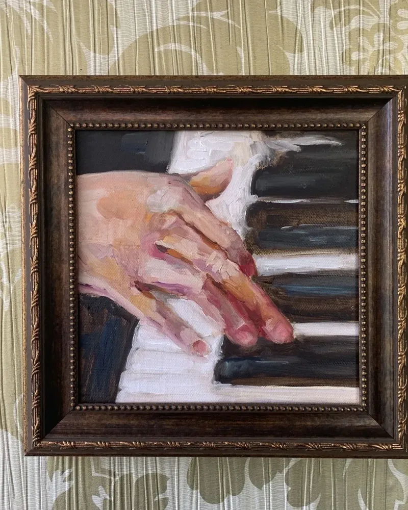 Пианист. Картина маслом 20×20 см — 20×20 см