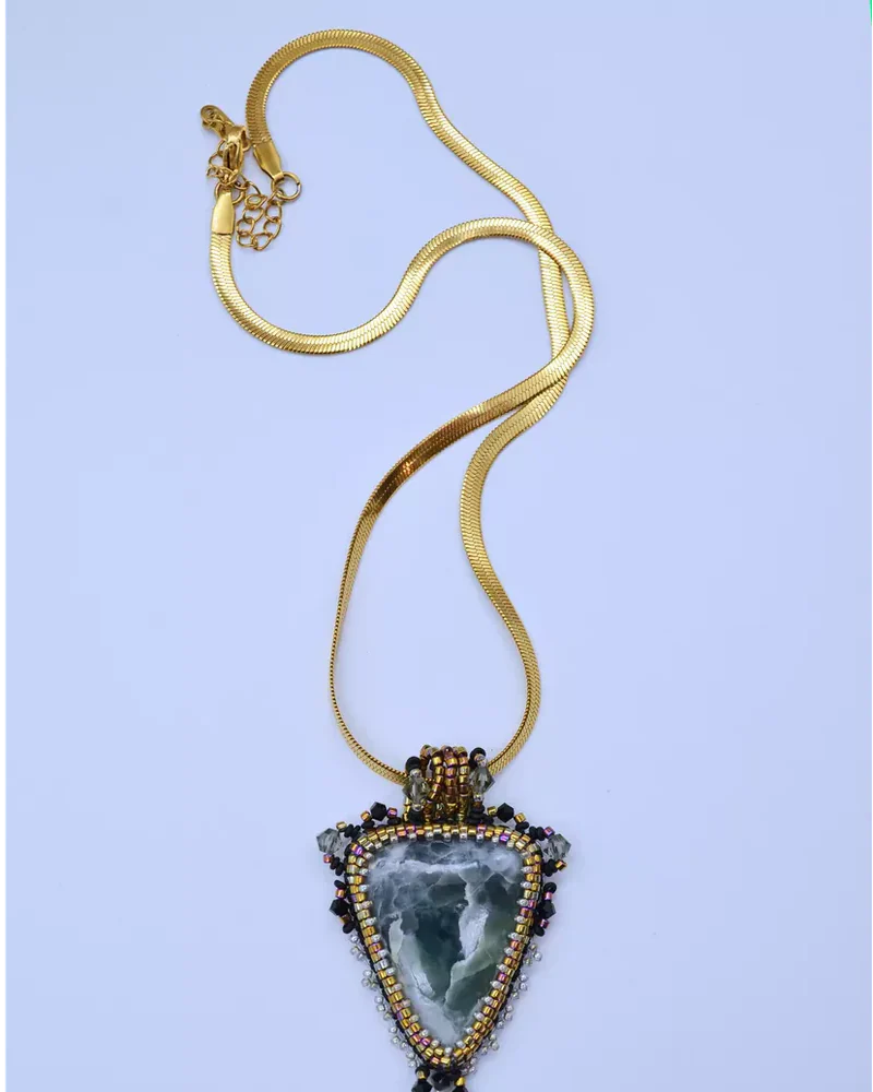 Авторский кулон с офитом и Swarovski