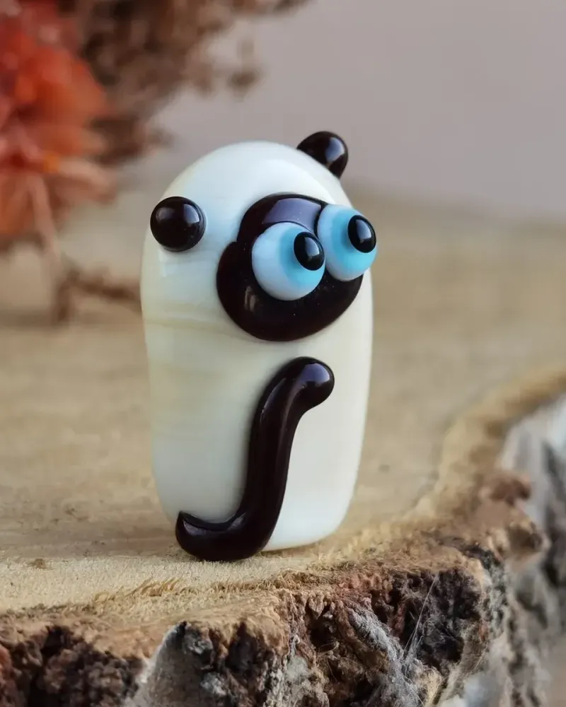 Стеклянная фигурка «Кот сиамский» — Высота 15 мм