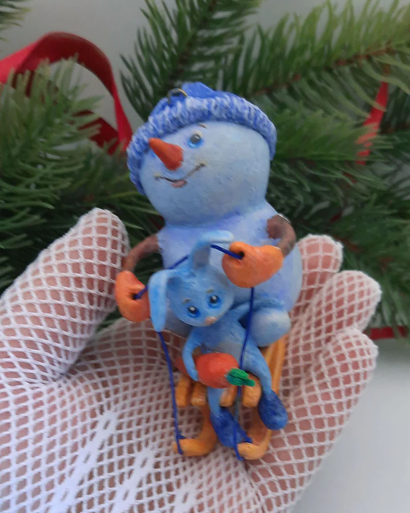 Ёлочная игрушка «СНЕГОВИК-3»