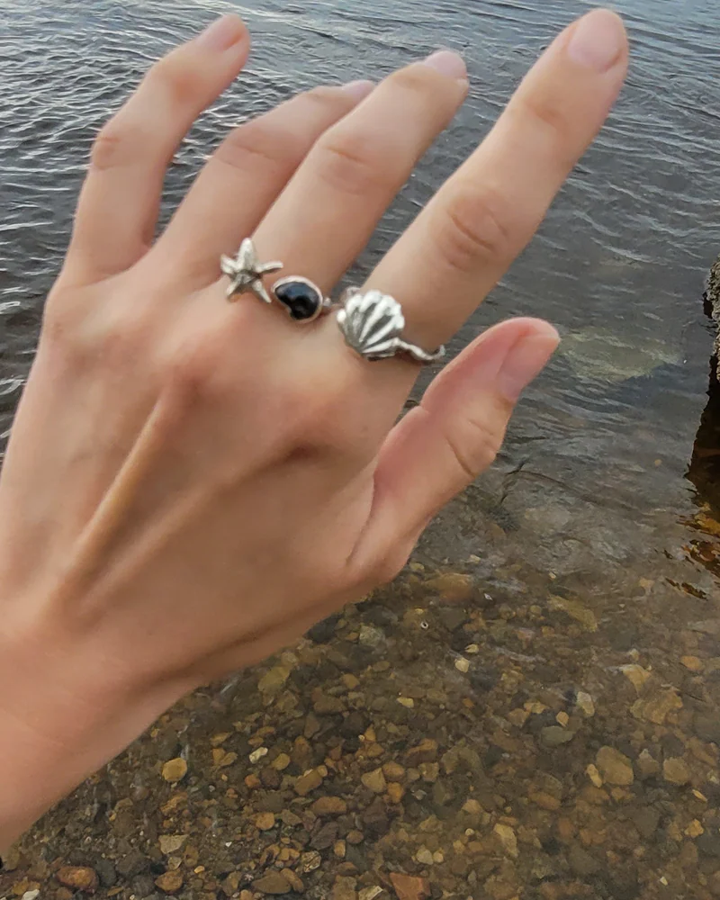 Кольцо серебряное 925 пробы — Ракушка