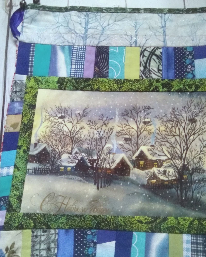 Новогодние мешки "Деревенька" упаковка для подарка