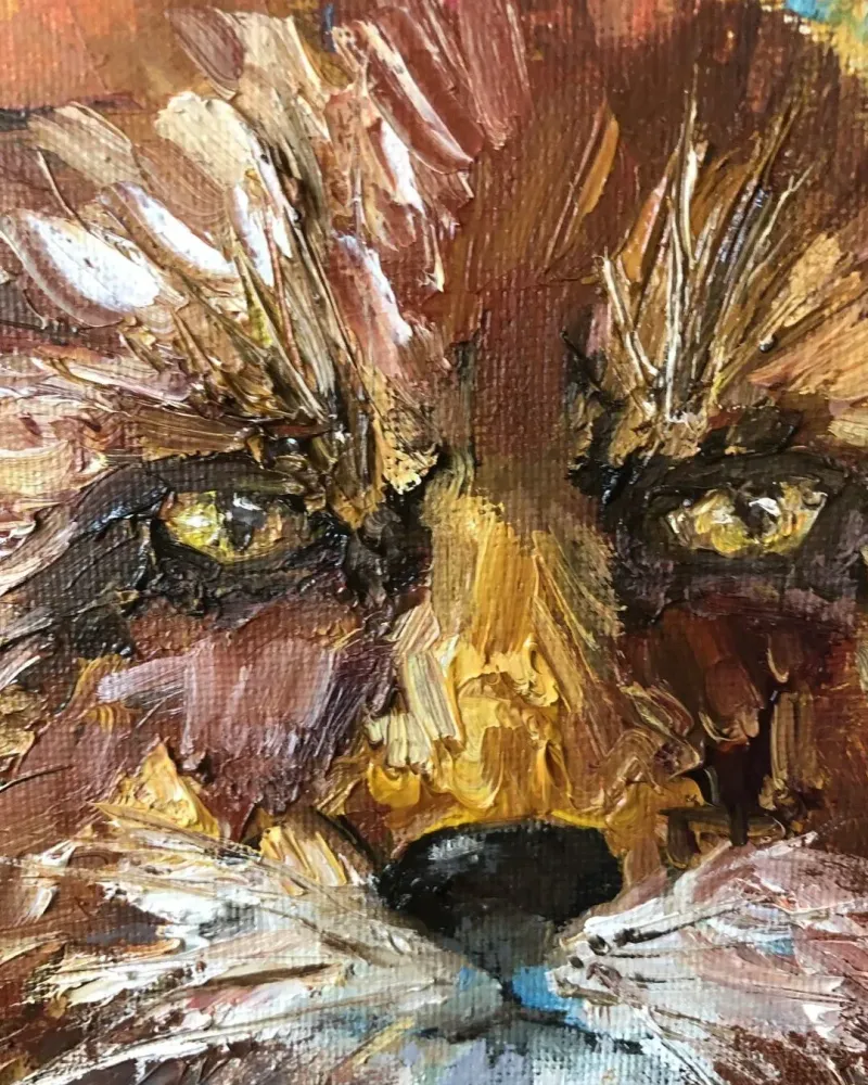 Лис. Картина маслом 20×20 см — 20×20 см