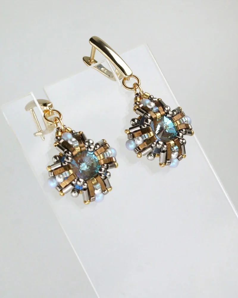 Серьги «Барокко Ocean Delight» — лазурные — Основной