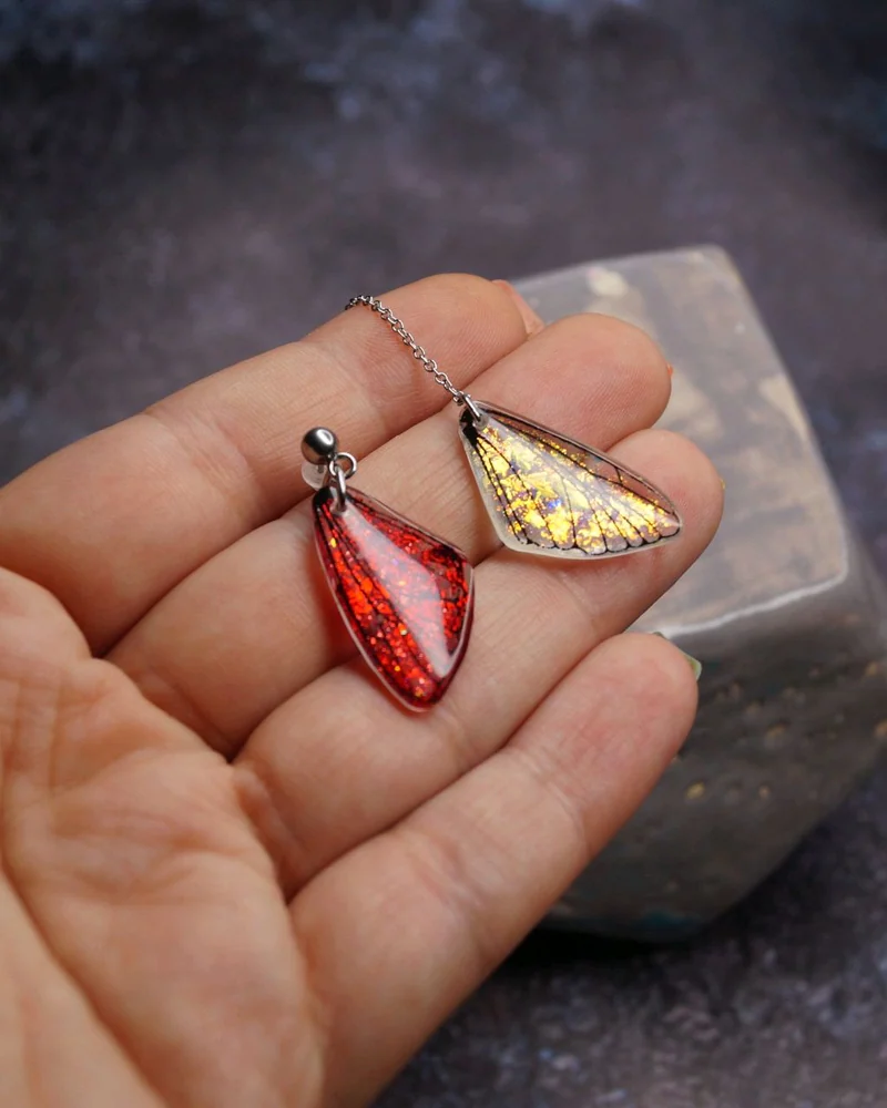 Серьги асимметричные "Крылья"