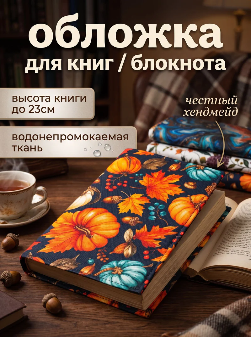 Тканевая обложка для книги A5 с принтом
