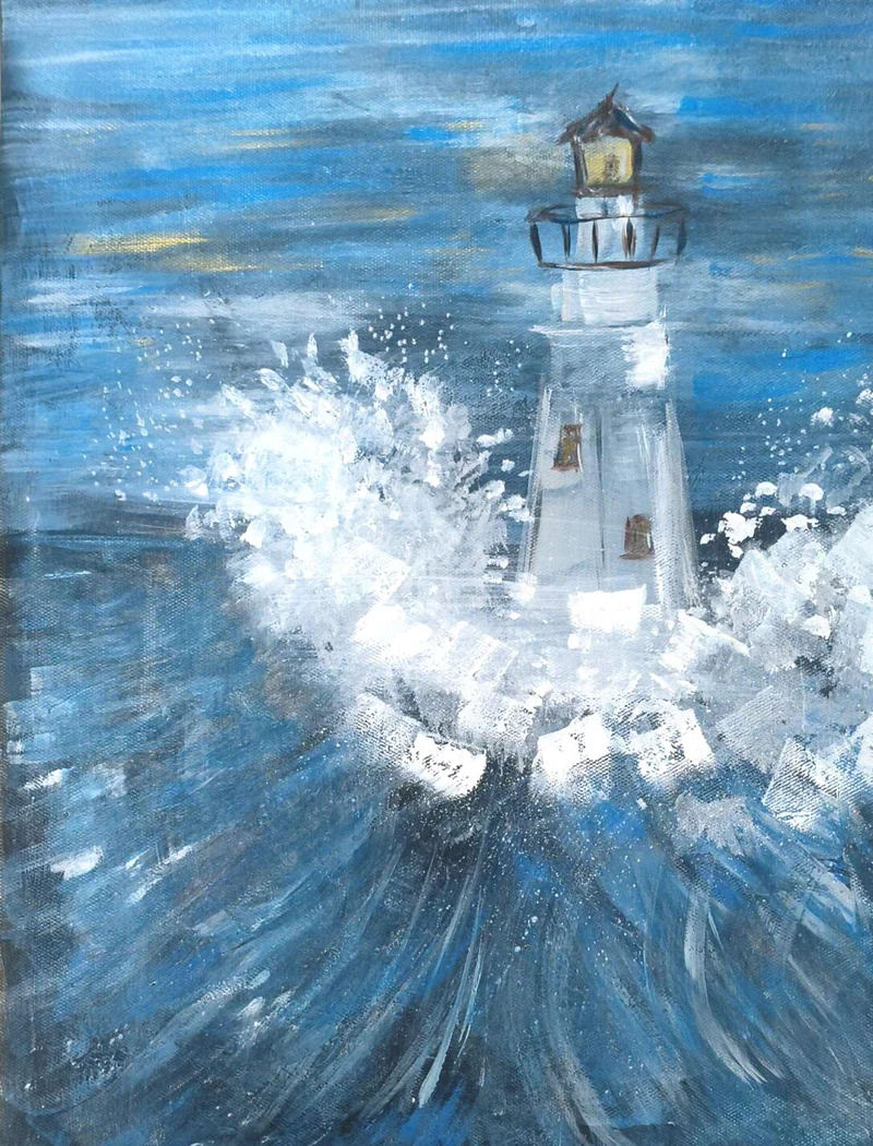 Картина «Маяк», акрил, 30×40 см