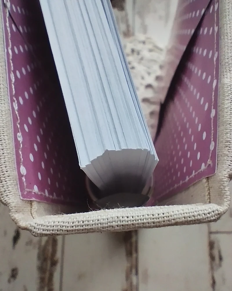 Кулинарная книга на кольцах 13×16 см — Льняная с лиловым, капкейк