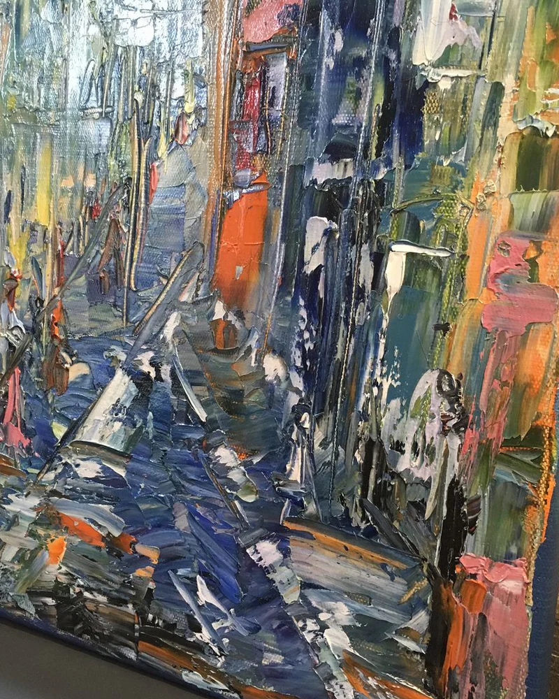 Картина маслом Город