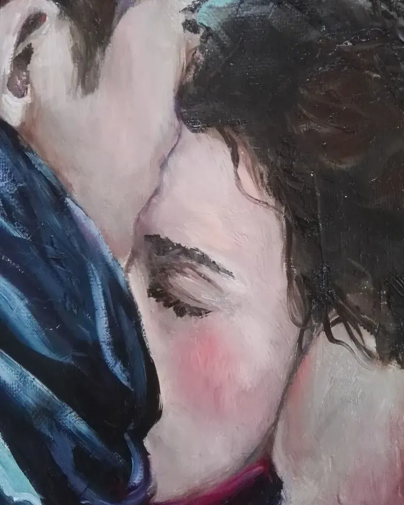 Долгожданная встреча. Картина маслом 40×50 см — 40×50 см