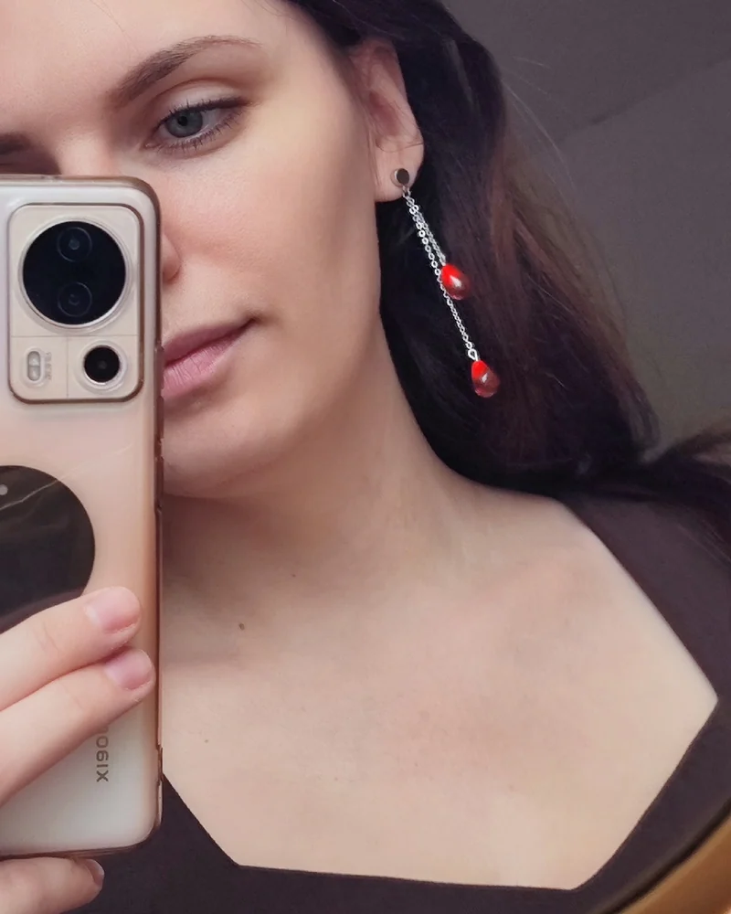 Серьги зерна гранат из полимерной глины ручной работы